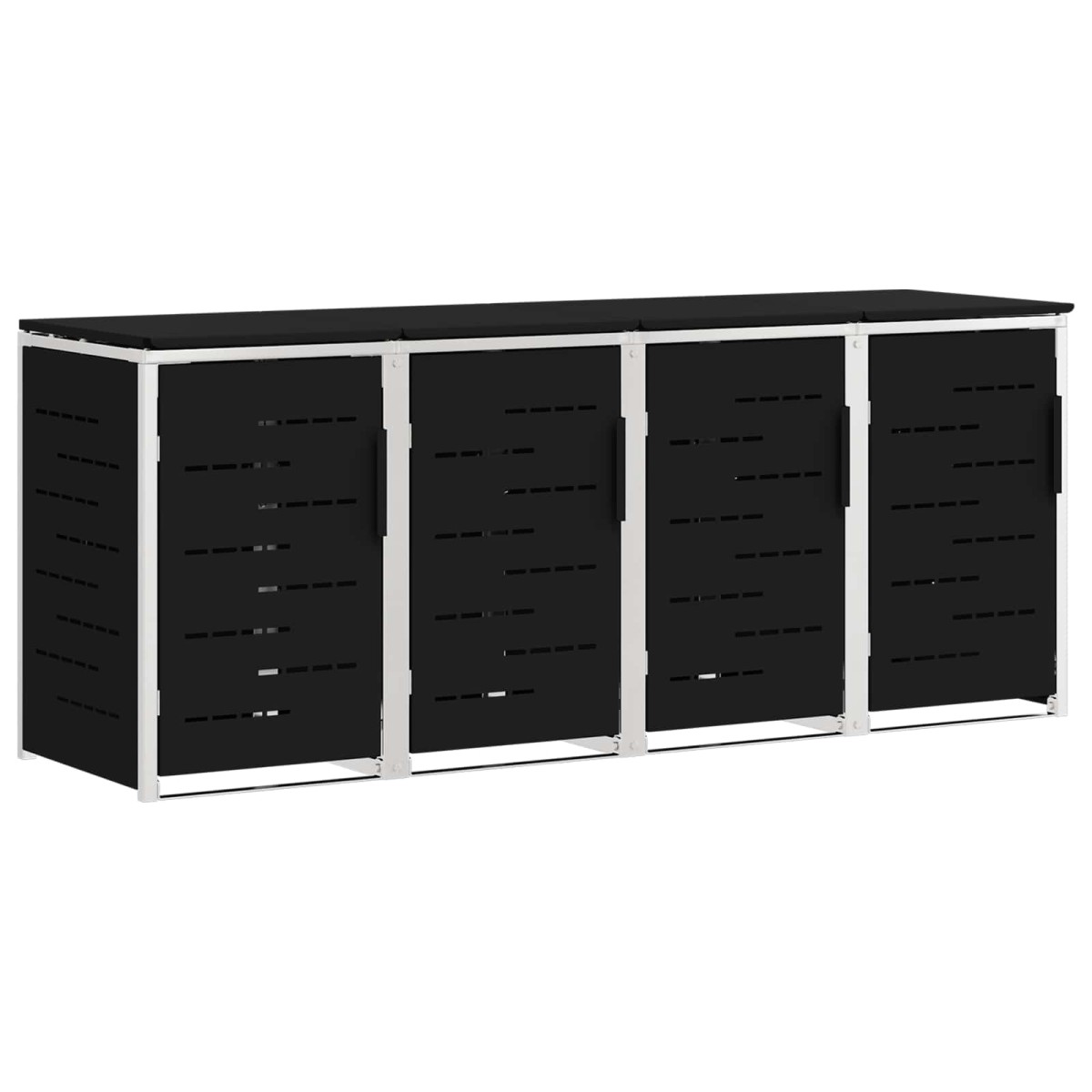 vidaXL Αποθήκευση Κάδου Γυρίσματος for 4 Bins 240L Ανοξείδωτο Ατσάλι