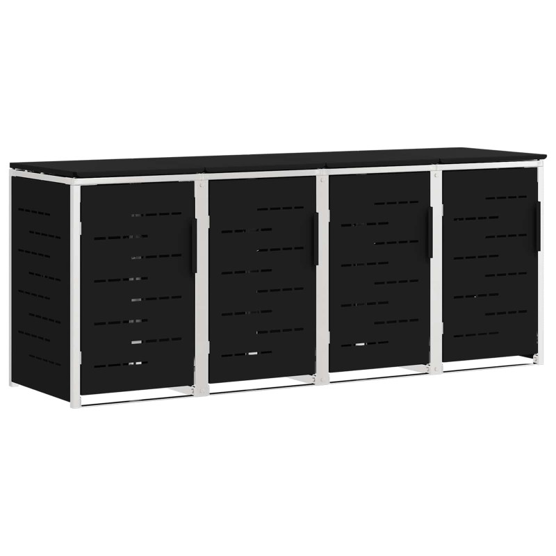 vidaXL Αποθήκευση Κάδου Γυρίσματος for 4 Bins 240L Ανοξείδωτο Ατσάλι