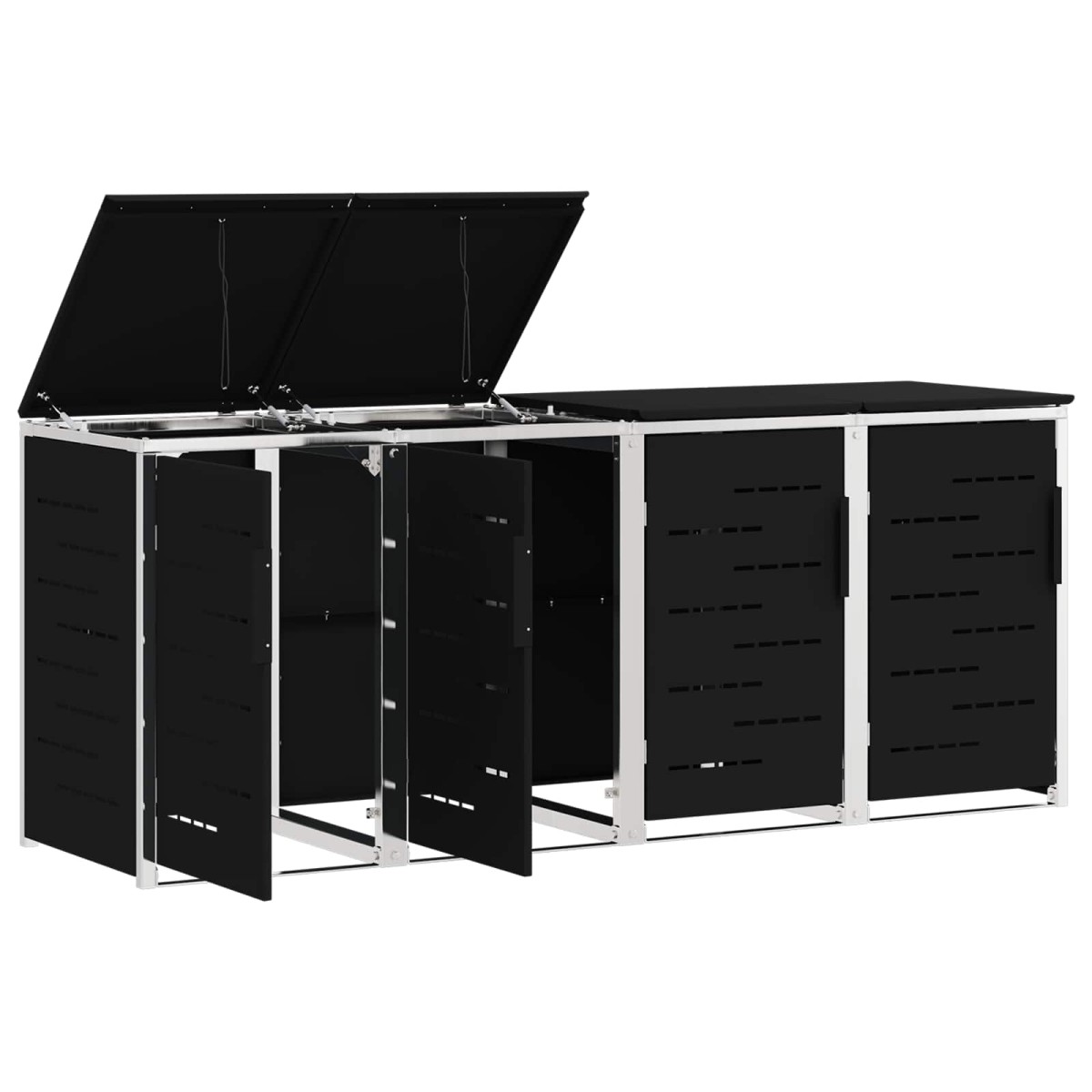 vidaXL Αποθήκευση Κάδου Γυρίσματος for 4 Bins 240L Ανοξείδωτο Ατσάλι