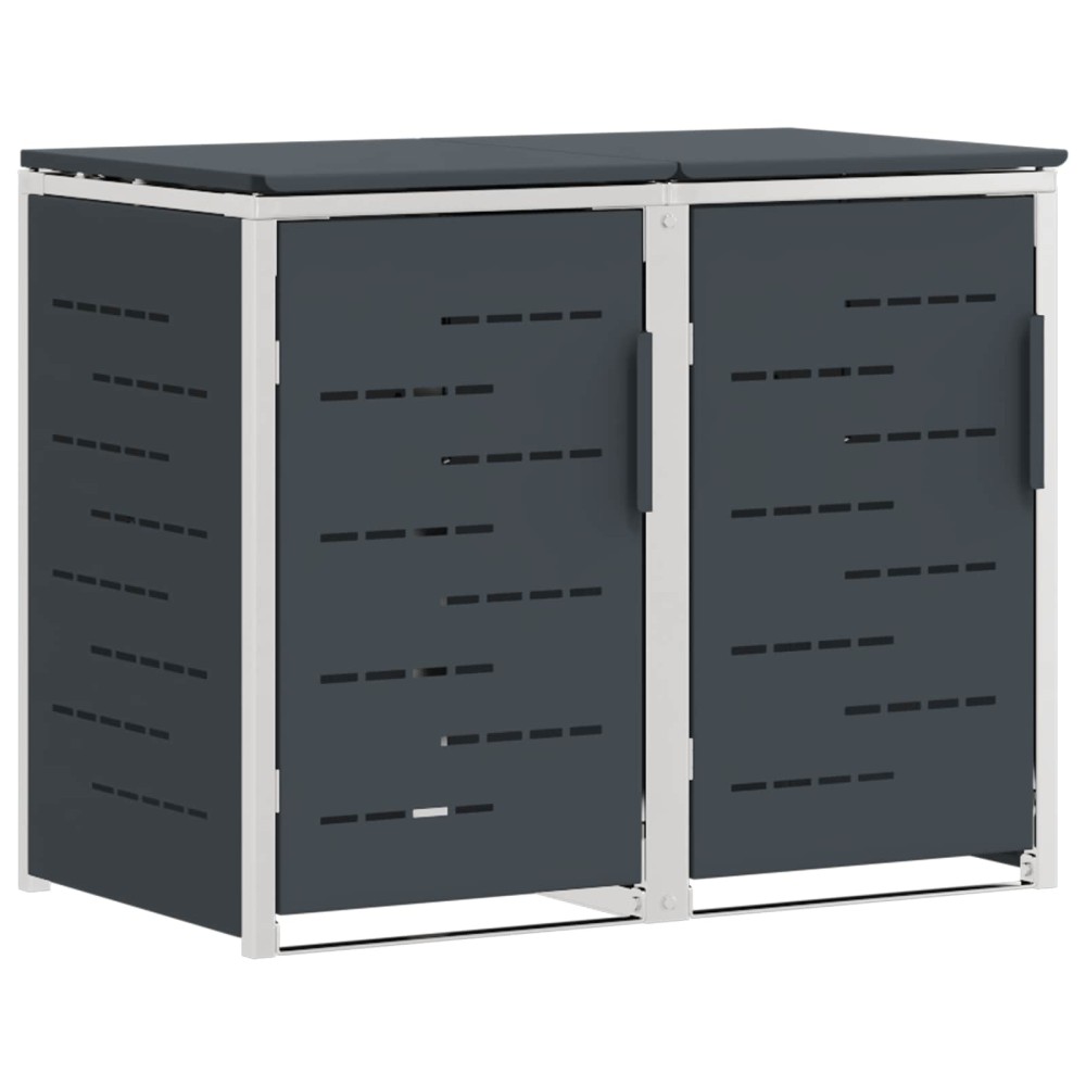 vidaXL Αποθήκευση Κάδου Γυρίσματος for 2 Bins 240L Ανοξείδωτο Ατσάλι