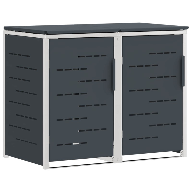 vidaXL Αποθήκευση Κάδου Γυρίσματος for 2 Bins 240L Ανοξείδωτο Ατσάλι