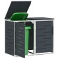 vidaXL Αποθήκευση Κάδου Γυρίσματος for 2 Bins 240L Ανοξείδωτο Ατσάλι