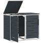 vidaXL Αποθήκευση Κάδου Γυρίσματος for 2 Bins 240L Ανοξείδωτο Ατσάλι