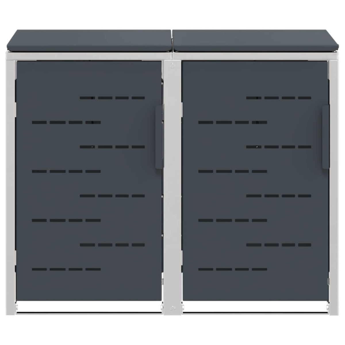 vidaXL Αποθήκευση Κάδου Γυρίσματος for 2 Bins 240L Ανοξείδωτο Ατσάλι