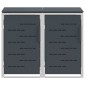 vidaXL Αποθήκευση Κάδου Γυρίσματος for 2 Bins 240L Ανοξείδωτο Ατσάλι