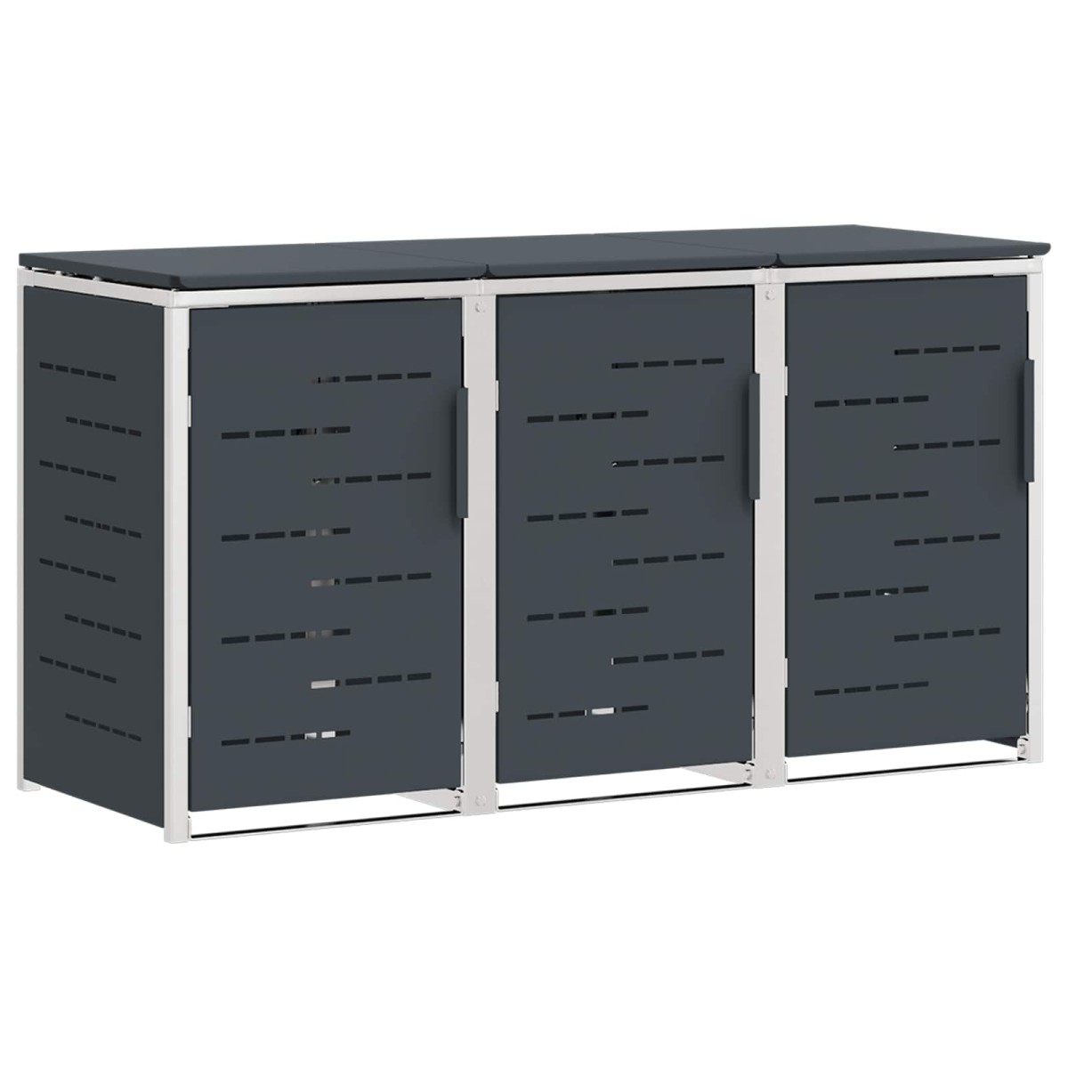 vidaXL Αποθήκευση Κάδου Γυρίσματος for 3 Bins 240L Ανοξείδωτο Ατσάλι