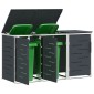 vidaXL Αποθήκευση Κάδου Γυρίσματος for 3 Bins 240L Ανοξείδωτο Ατσάλι