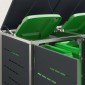 vidaXL Αποθήκευση Κάδου Γυρίσματος for 3 Bins 240L Ανοξείδωτο Ατσάλι