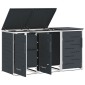 vidaXL Αποθήκευση Κάδου Γυρίσματος for 3 Bins 240L Ανοξείδωτο Ατσάλι
