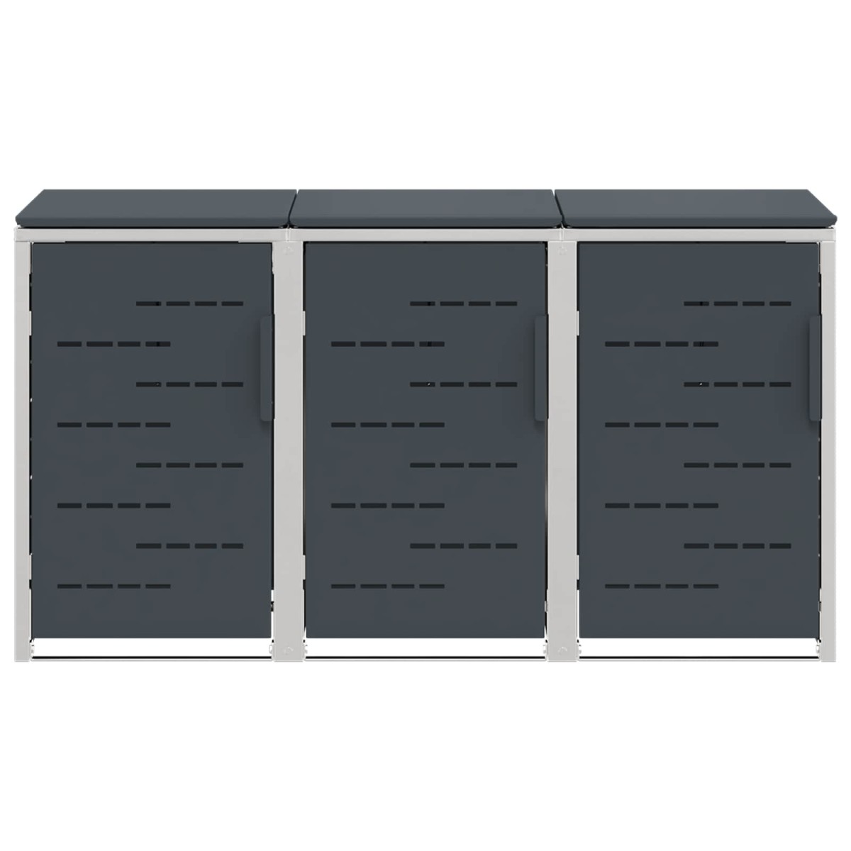vidaXL Αποθήκευση Κάδου Γυρίσματος for 3 Bins 240L Ανοξείδωτο Ατσάλι