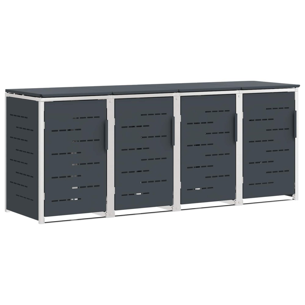 vidaXL Αποθήκευση Κάδου Γυρίσματος for 4 Bins 240L Ανοξείδωτο Ατσάλι
