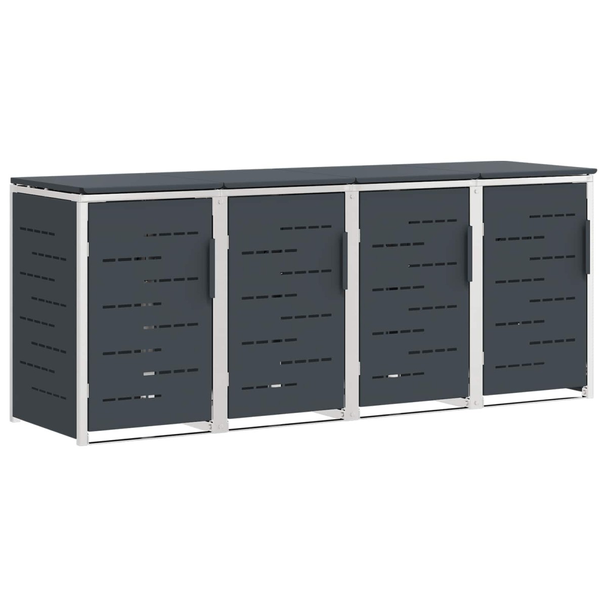 vidaXL Αποθήκευση Κάδου Γυρίσματος for 4 Bins 240L Ανοξείδωτο Ατσάλι