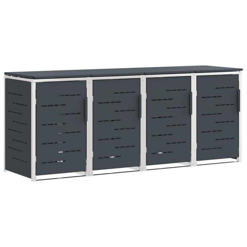 vidaXL Αποθήκευση Κάδου Γυρίσματος for 4 Bins 240L Ανοξείδωτο Ατσάλι