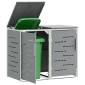 vidaXL Αποθήκευση Κάδου Γυρίσματος for 2 Bins 240L Ανοξείδωτο Ατσάλι