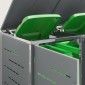 vidaXL Αποθήκευση Κάδου Γυρίσματος for 2 Bins 240L Ανοξείδωτο Ατσάλι