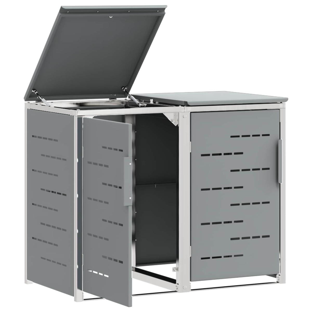 vidaXL Αποθήκευση Κάδου Γυρίσματος for 2 Bins 240L Ανοξείδωτο Ατσάλι