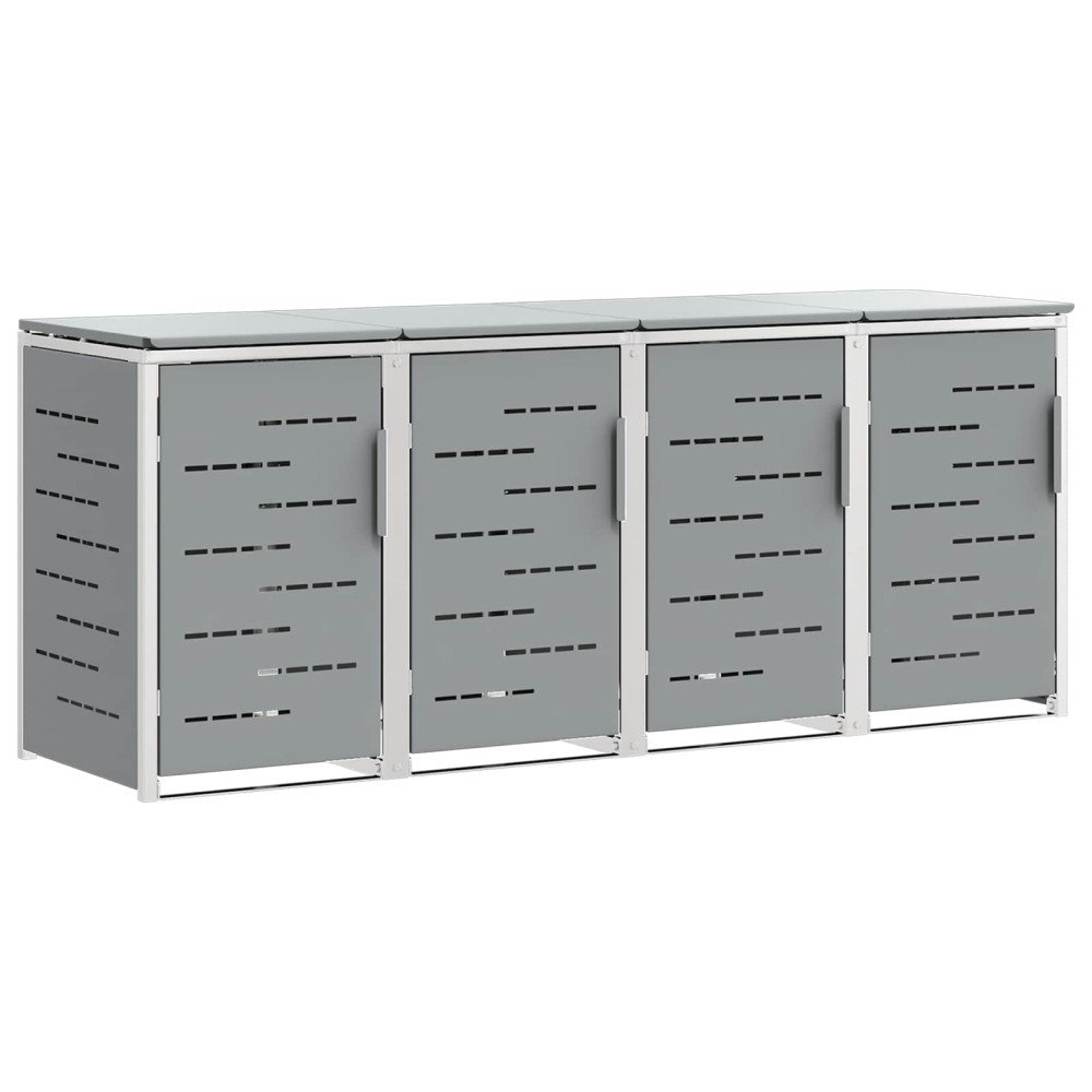 vidaXL Αποθήκευση Κάδου Γυρίσματος for 4 Bins 240L Ανοξείδωτο Ατσάλι