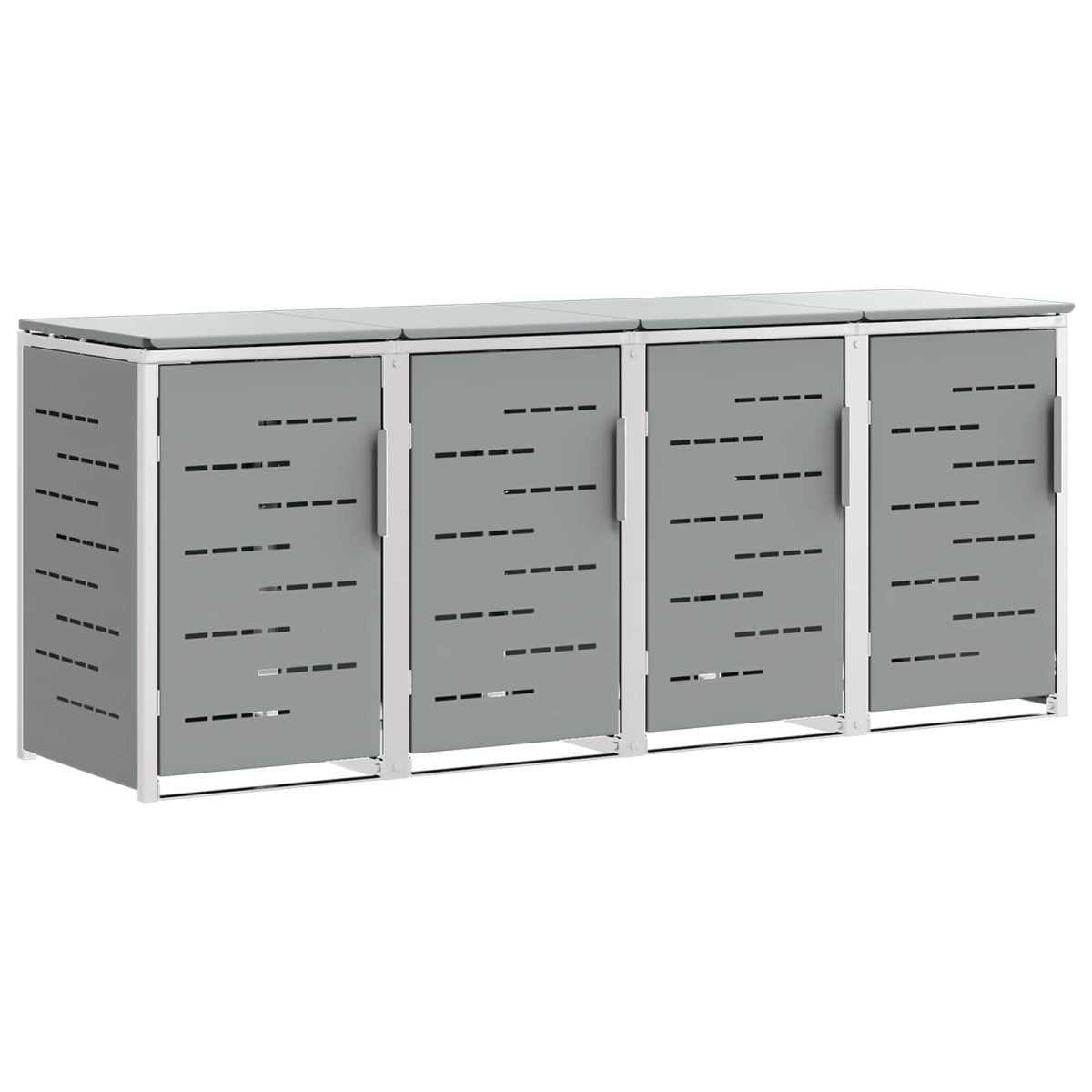vidaXL Αποθήκευση Κάδου Γυρίσματος for 4 Bins 240L Ανοξείδωτο Ατσάλι