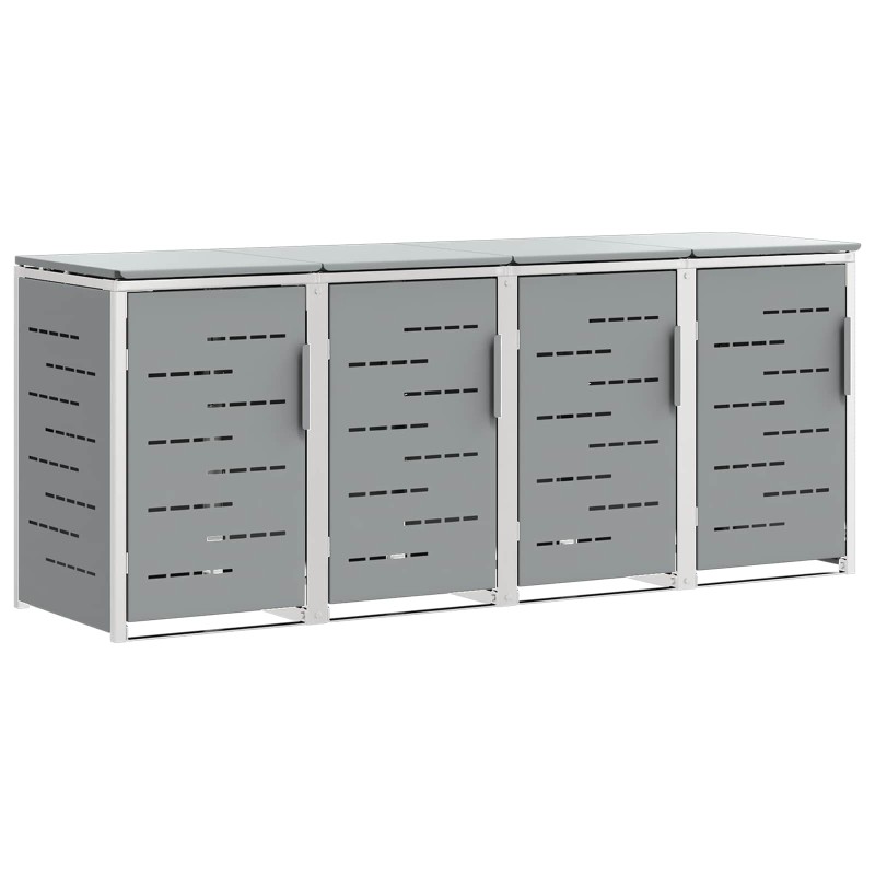 vidaXL Αποθήκευση Κάδου Γυρίσματος for 4 Bins 240L Ανοξείδωτο Ατσάλι