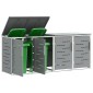 vidaXL Αποθήκευση Κάδου Γυρίσματος for 4 Bins 240L Ανοξείδωτο Ατσάλι
