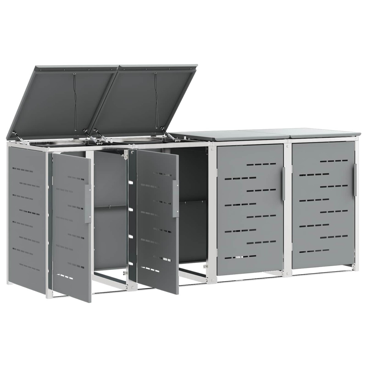 vidaXL Αποθήκευση Κάδου Γυρίσματος for 4 Bins 240L Ανοξείδωτο Ατσάλι