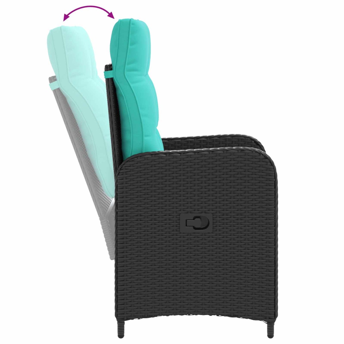 vidaXL Σετ Τραπέζι Καναπέ 5 τμχ. PE Ρατάν και Ατσάλι με Σκόνη