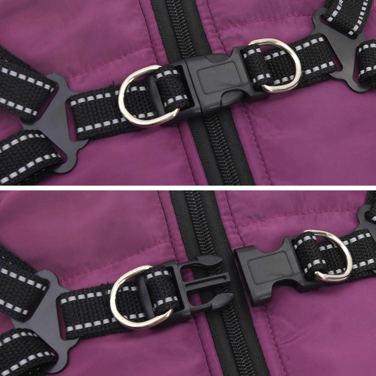 vidaXL Μπουφάν Σκύλου Μοβ L40 Φλις και Πολυεστέρας
