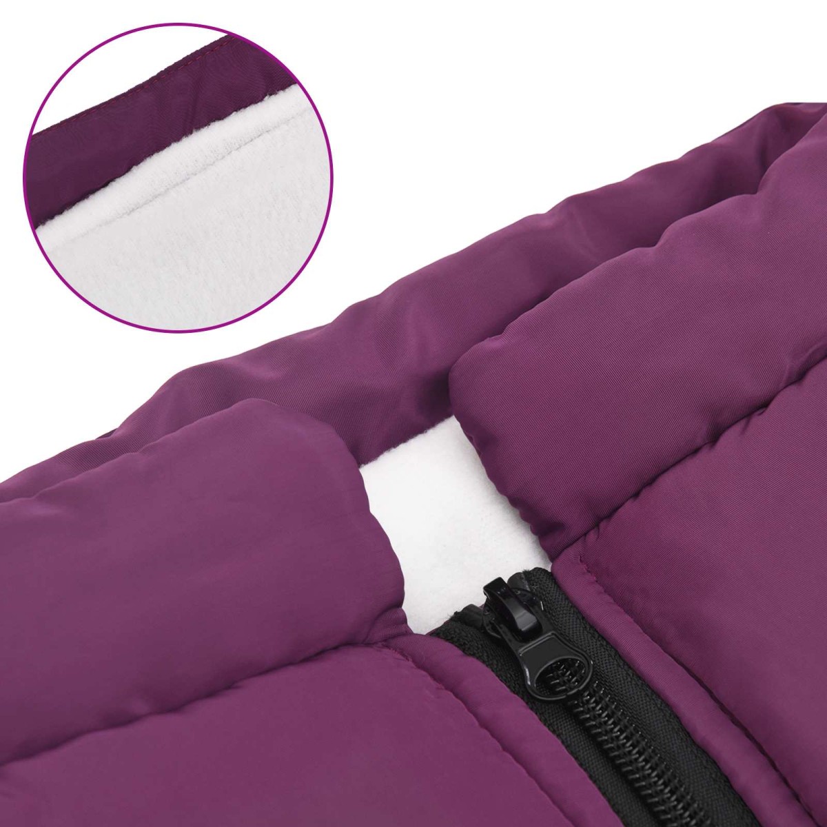 vidaXL Μπουφάν Σκύλου Μοβ L48 Φλις και Πολυεστέρας