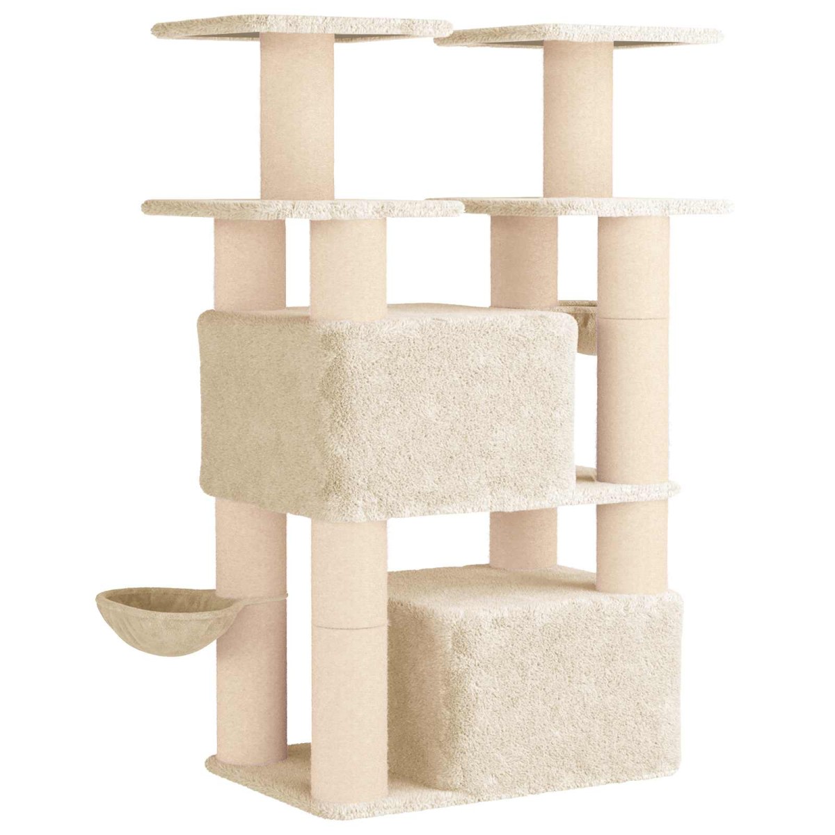 vidaXL Δέντρο γάτας με στύλους ξύρας 2 τμχ. Κρεμ 147 cm
