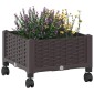 vidaXL Κήπος Γλαστράκι με Ροδάκια Καφέ 40 x 40 x 29 εκ PP