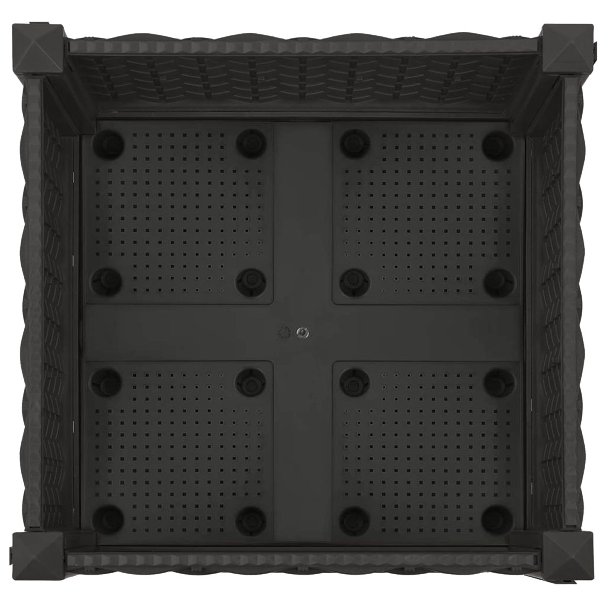vidaXL Κήπος Γλαστράκι με Ροδάκια Μαύρο 40 x 40 x 29 εκ PP