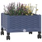 vidaXL Κήπος Γλαστράκι με Ροδάκια Μπλε Γκρι 40 x 40 x 33 cm PP