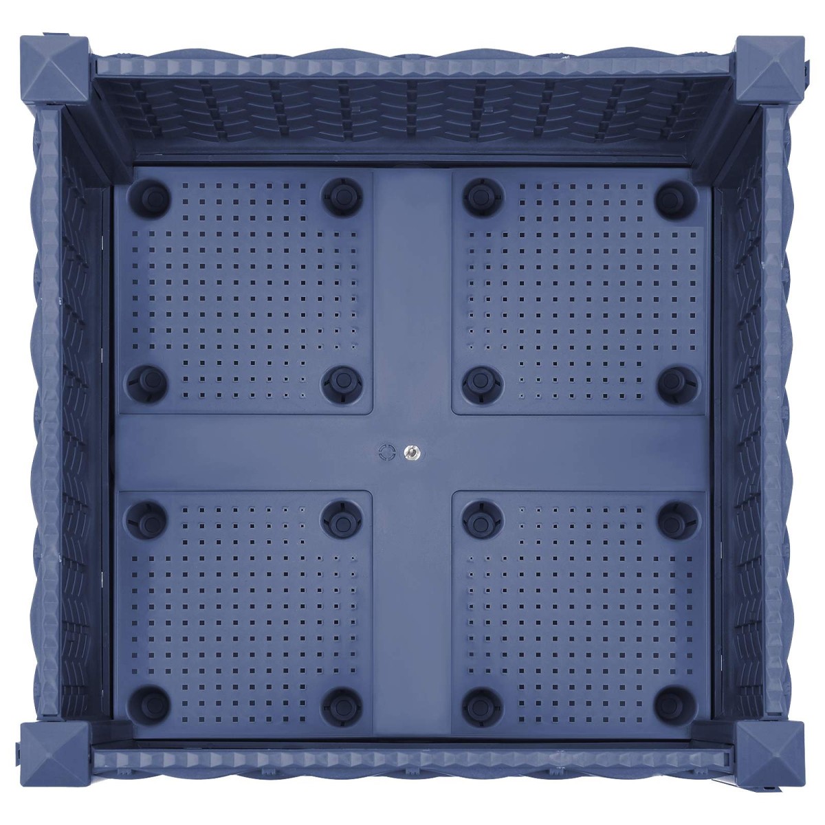vidaXL Κήπος Γλαστράκι με Ροδάκια Μπλε Γκρι 40 x 40 x 33 cm PP