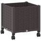 vidaXL Κήπος Γλαστράκι με Ροδάκια Καφέ 40 x 40 x 44 εκ PP