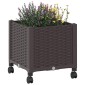 vidaXL Κήπος Γλαστράκι με Ροδάκια Καφέ 40 x 40 x 44 εκ PP