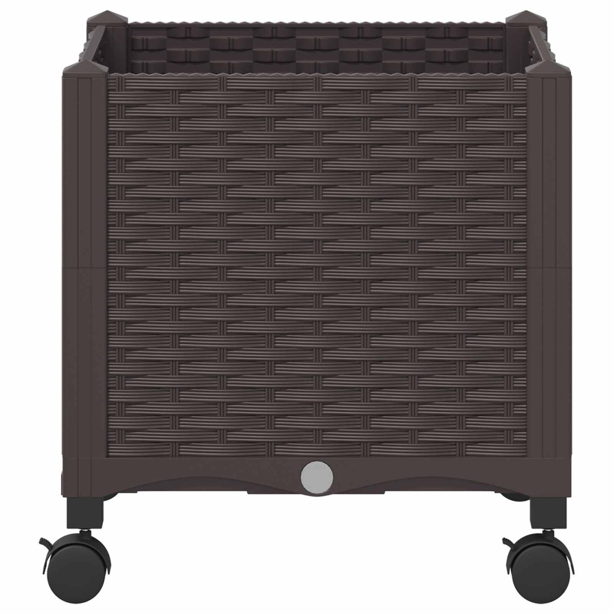 vidaXL Κήπος Γλαστράκι με Ροδάκια Καφέ 40 x 40 x 44 εκ PP