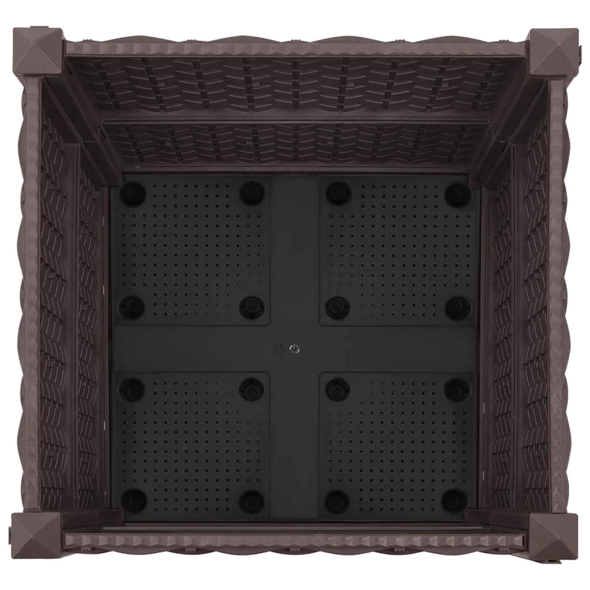vidaXL Κήπος Γλαστράκι με Ροδάκια Καφέ 40 x 40 x 44 εκ PP