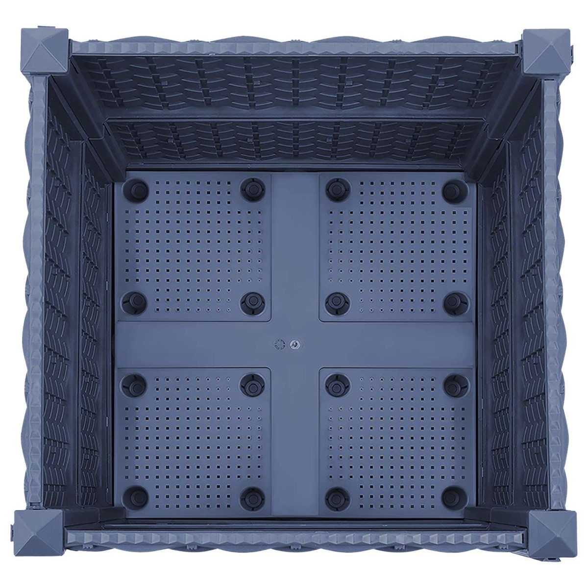 vidaXL Κήπος Γλαστράκι με Ροδάκια Μπλε Γκρι 40 x 40 x 48 cm PP
