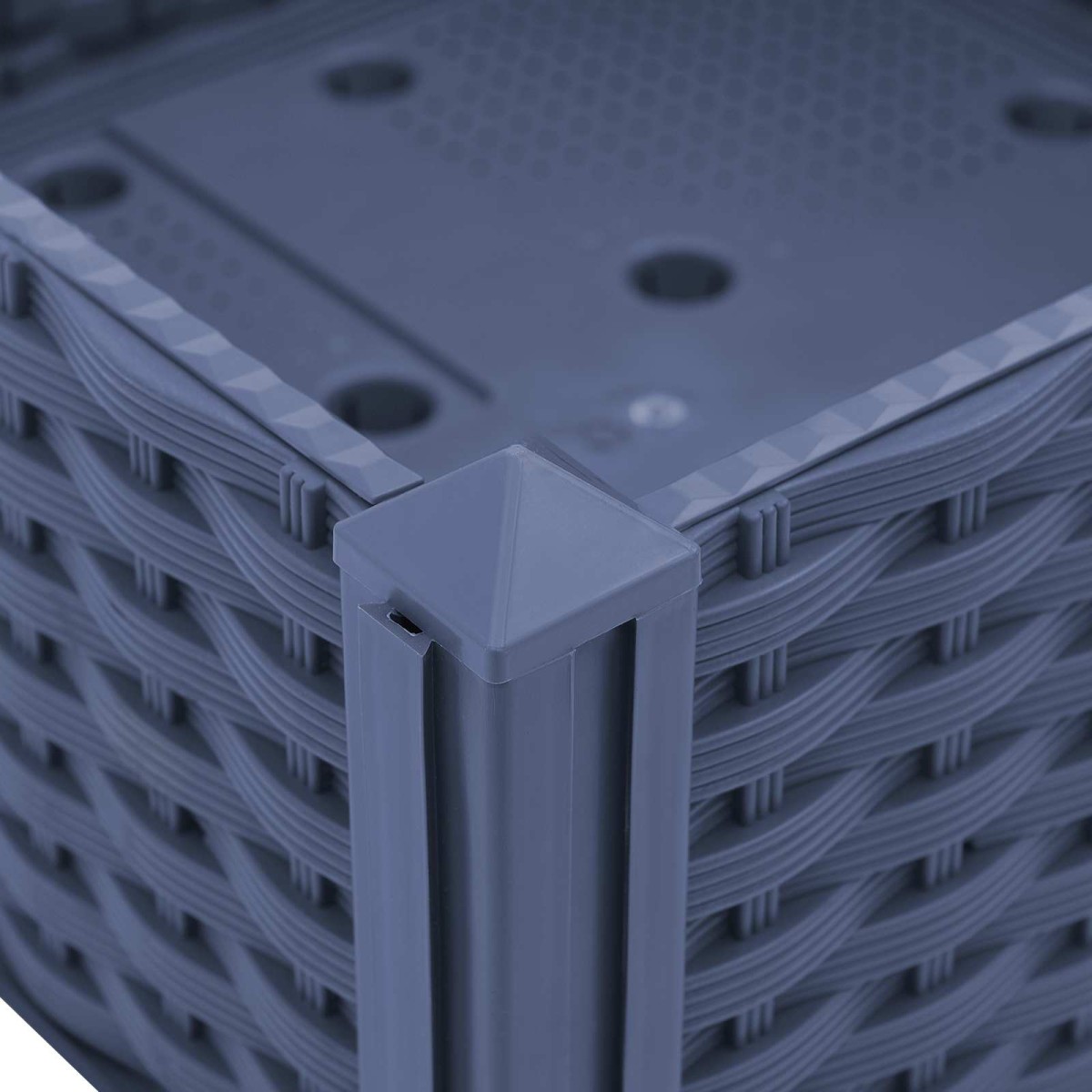 vidaXL Κήπος Γλαστράκι με Ροδάκια Μπλε Γκρι 40 x 40 x 48 cm PP
