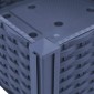 vidaXL Κήπος Γλαστράκι με Ροδάκια Μπλε Γκρι 40 x 40 x 48 cm PP