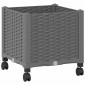vidaXL Κήπος Γλαστράκι με Ροδάκια Ανοιχτό γκρι 40 x 40 x 48 cm PP