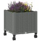 vidaXL Κήπος Γλαστράκι με Ροδάκια Ανοιχτό γκρι 40 x 40 x 48 cm PP