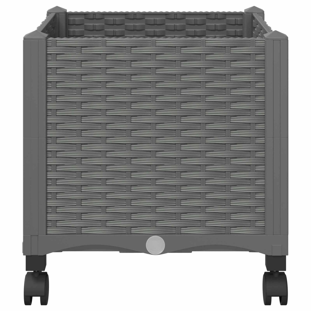 vidaXL Κήπος Γλαστράκι με Ροδάκια Ανοιχτό γκρι 40 x 40 x 48 cm PP