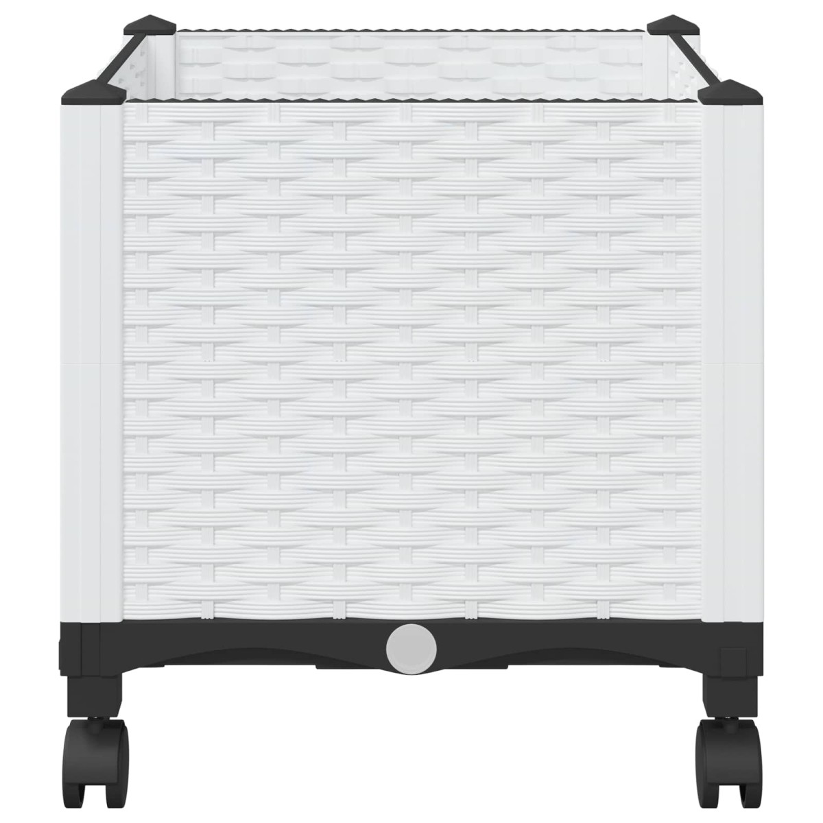 vidaXL Κήπος Γλαστράκι με Ροδάκια Λευκό 40 x 40 x 48 cm PP
