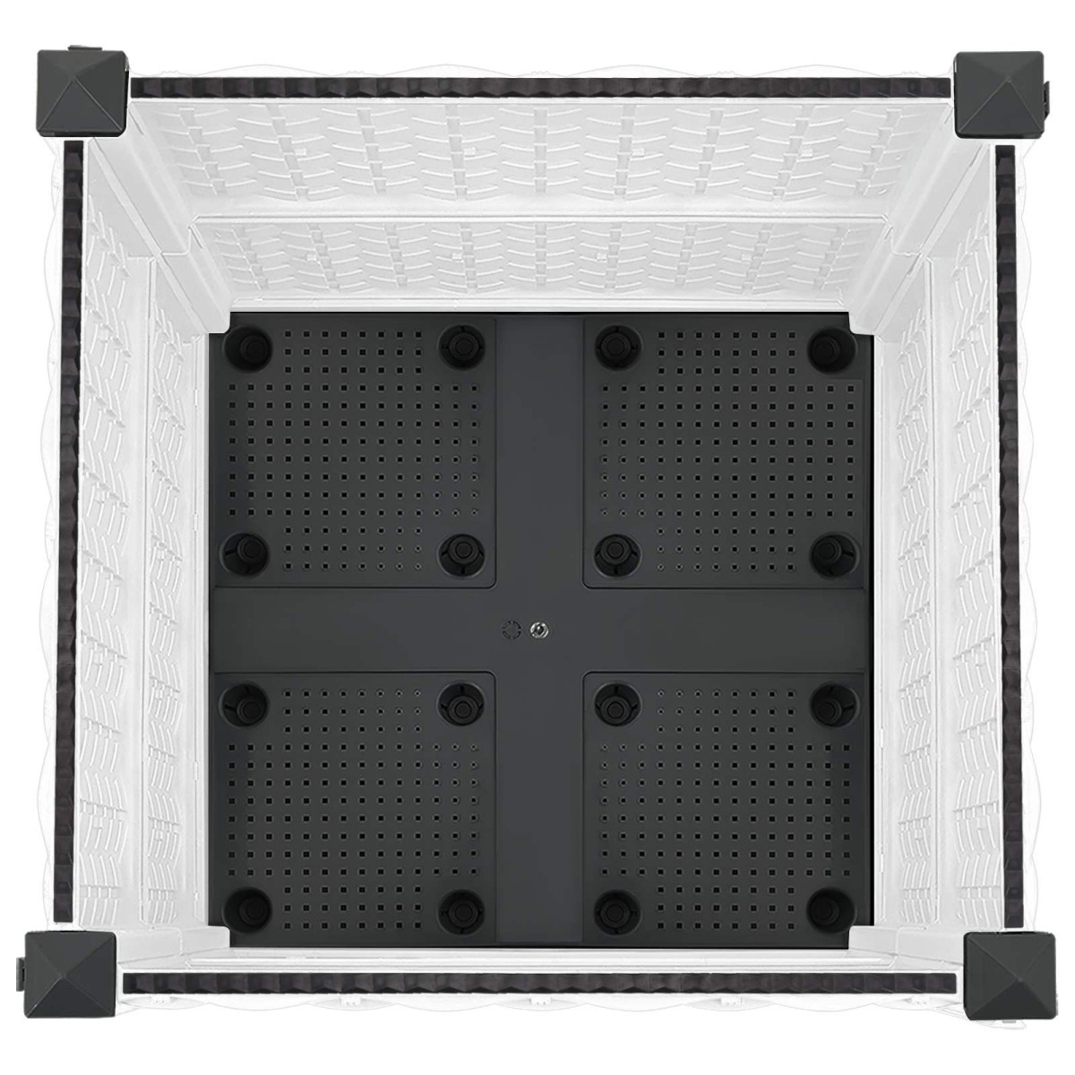 vidaXL Κήπος Γλαστράκι με Ροδάκια Λευκό 40 x 40 x 48 cm PP