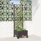 vidaXL Γλάστρα κήπου με πέργκολα & τροχούς Καφέ 40 x 40 x 131,5 εκ. PP