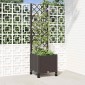 vidaXL Γλάστρα κήπου με πέργκολα & τροχούς Καφέ 40 x 40 x 146 εκ PP