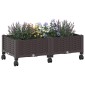 vidaXL Κήπος Γλαστράκι με Ροδάκια Καφέ 80 x 40 x 29 εκ PP