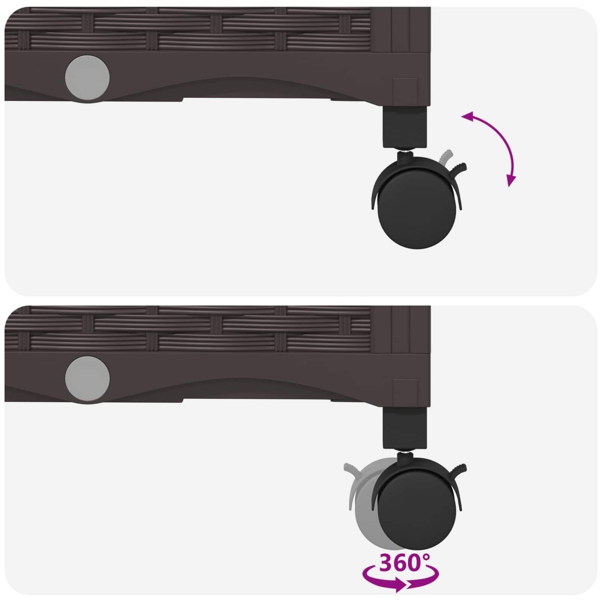 vidaXL Κήπος Γλαστράκι με Ροδάκια Καφέ 80 x 40 x 29 εκ PP
