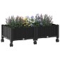 vidaXL Κήπος Γλαστράκι με Ροδάκια Μαύρο 80 x 40 x 29 εκ PP